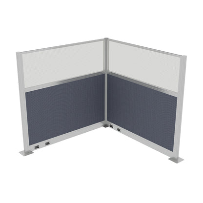Portable Acoustic Cubicle Partition Kit, L-Shape | Hush Panel