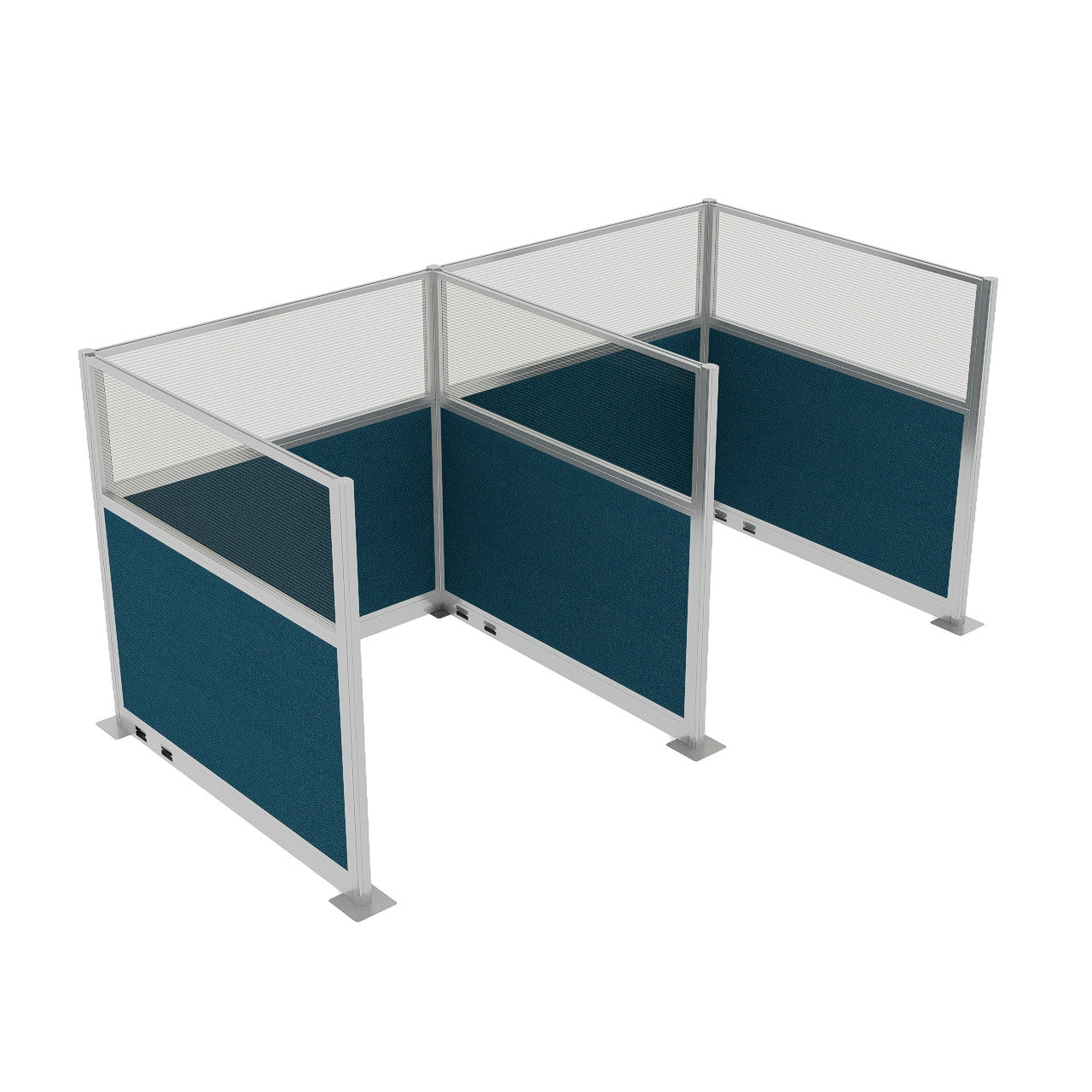 Portable Acoustic Cubicle Partition Kit, H or W Shape | Hush Panel