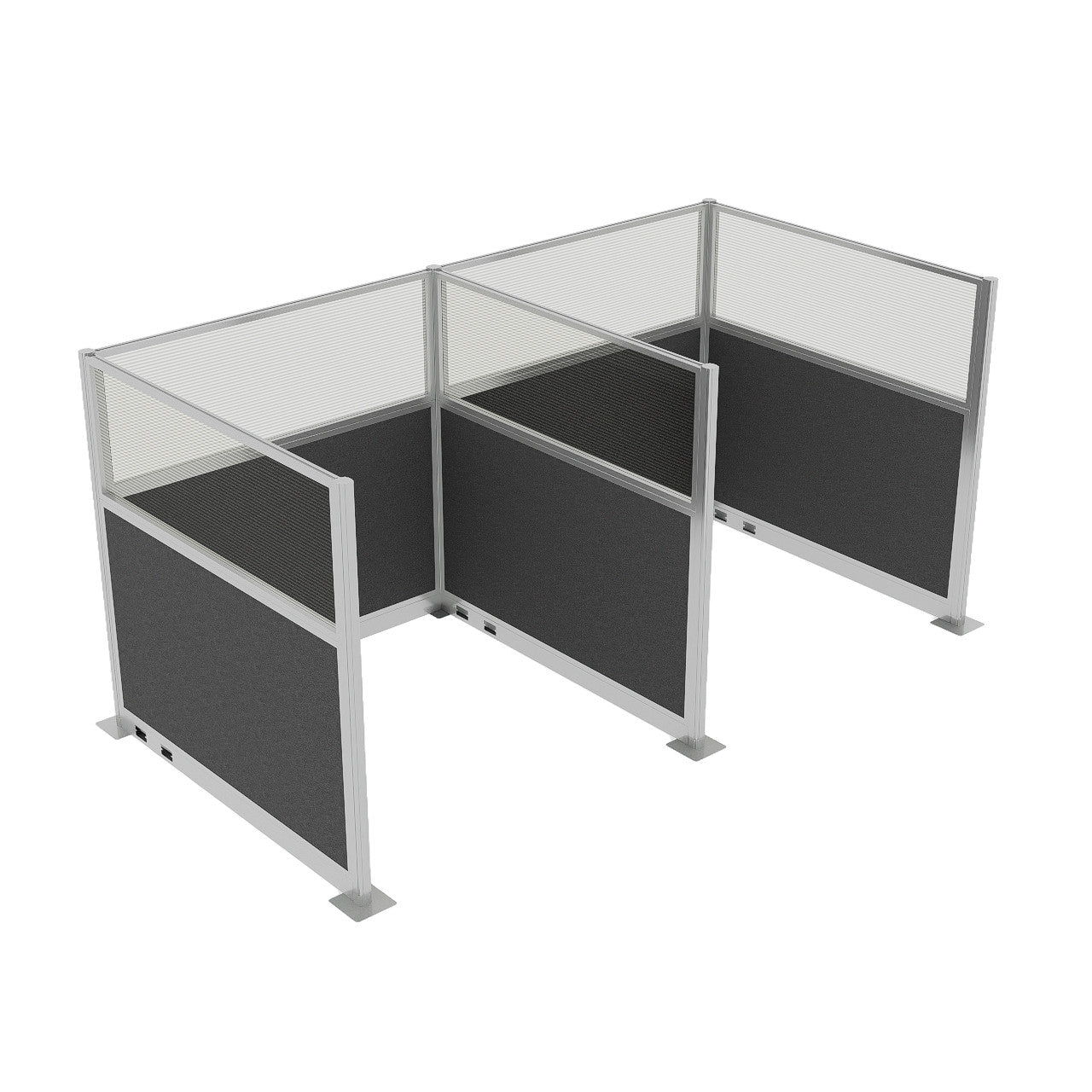 Portable Acoustic Cubicle Partition Kit, H or W Shape | Hush Panel