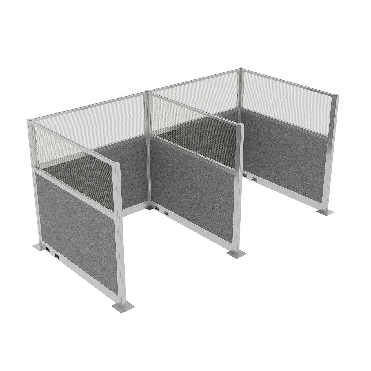 Portable Acoustic Cubicle Partition Kit, H or W Shape | Hush Panel