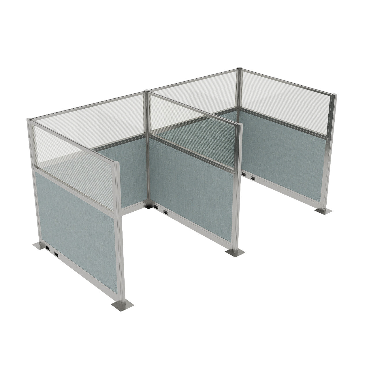 Portable Acoustic Cubicle Partition Kit, H or W Shape | Hush Panel