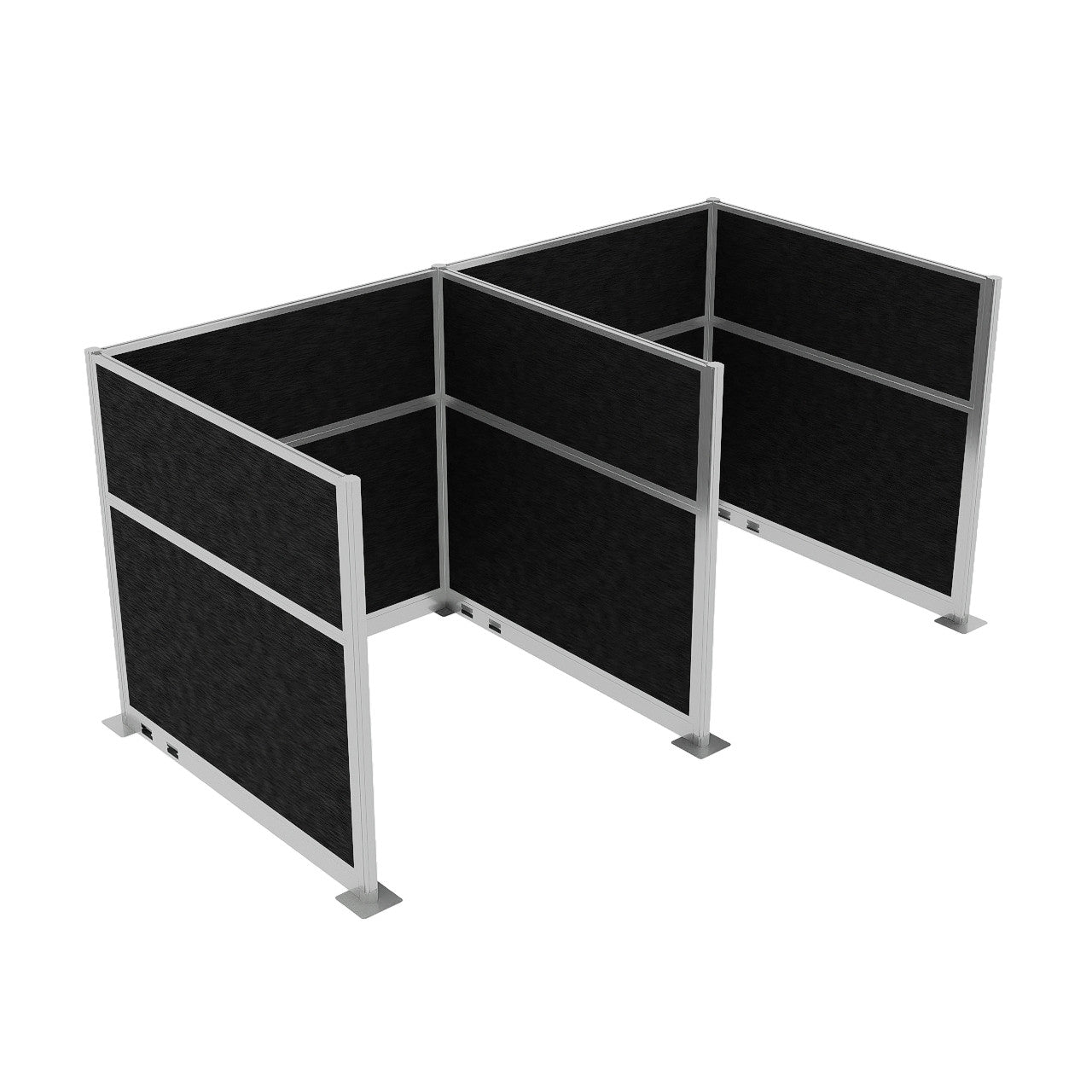 Portable Acoustic Cubicle Partition Kit, H or W Shape | Hush Panel