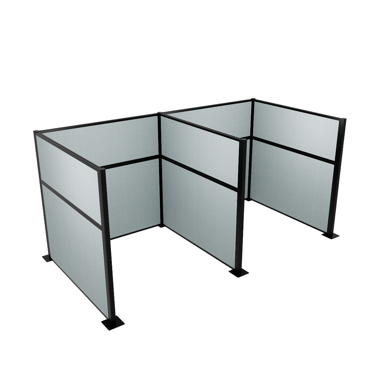 Portable Acoustic Cubicle Partition Kit, H or W Shape | Hush Panel