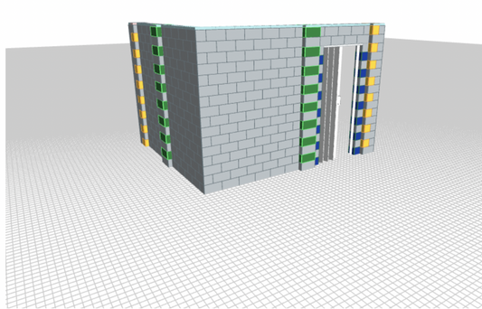 EverBlock White L-Shaped Wall Kit With Door- 6' x 6' x 7'