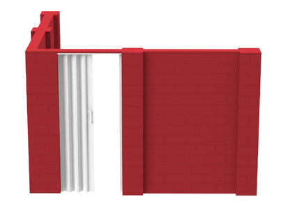 EverBlock White L-Shaped Wall Kit With Door- 6' x 8' x 7'
