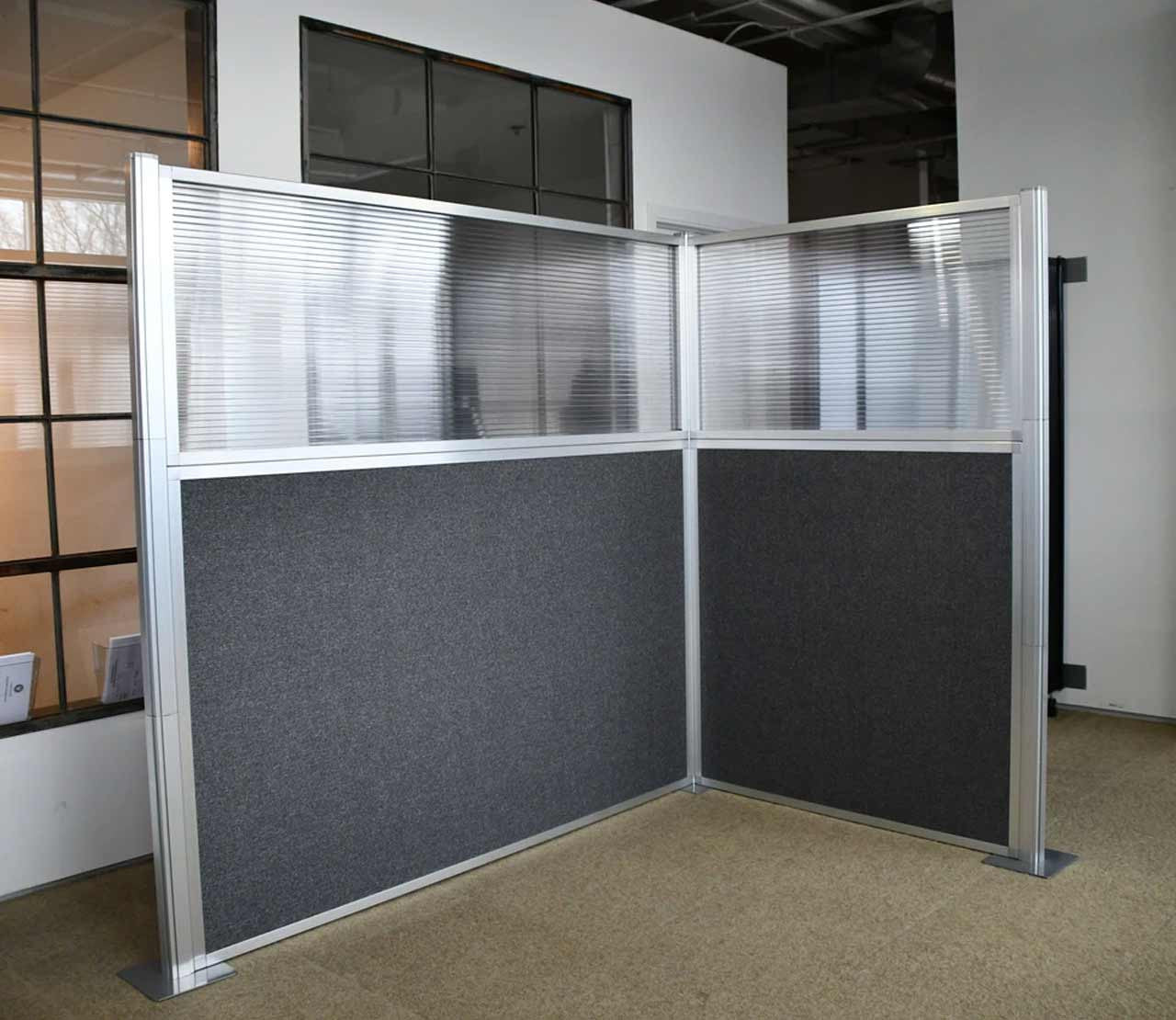 Portable Acoustic Cubicle Partition Kit, L-Shape | Hush Panel