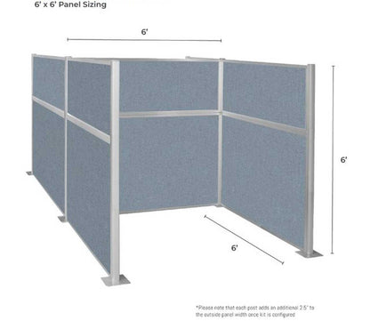 Portable Acoustic Cubicle Partition Kit, H or W Shape | Hush Panel