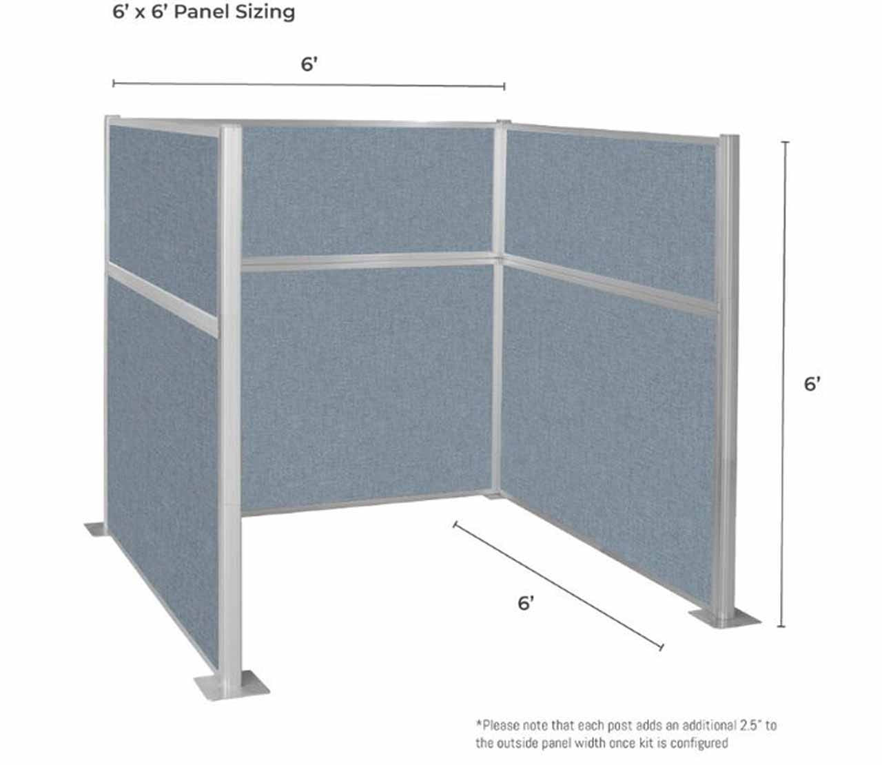 Portable Acoustic Cubicle Partition Kit, U-Shape | Hush Panel
