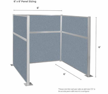 Portable Acoustic Cubicle Partition Kit, U-Shape | Hush Panel