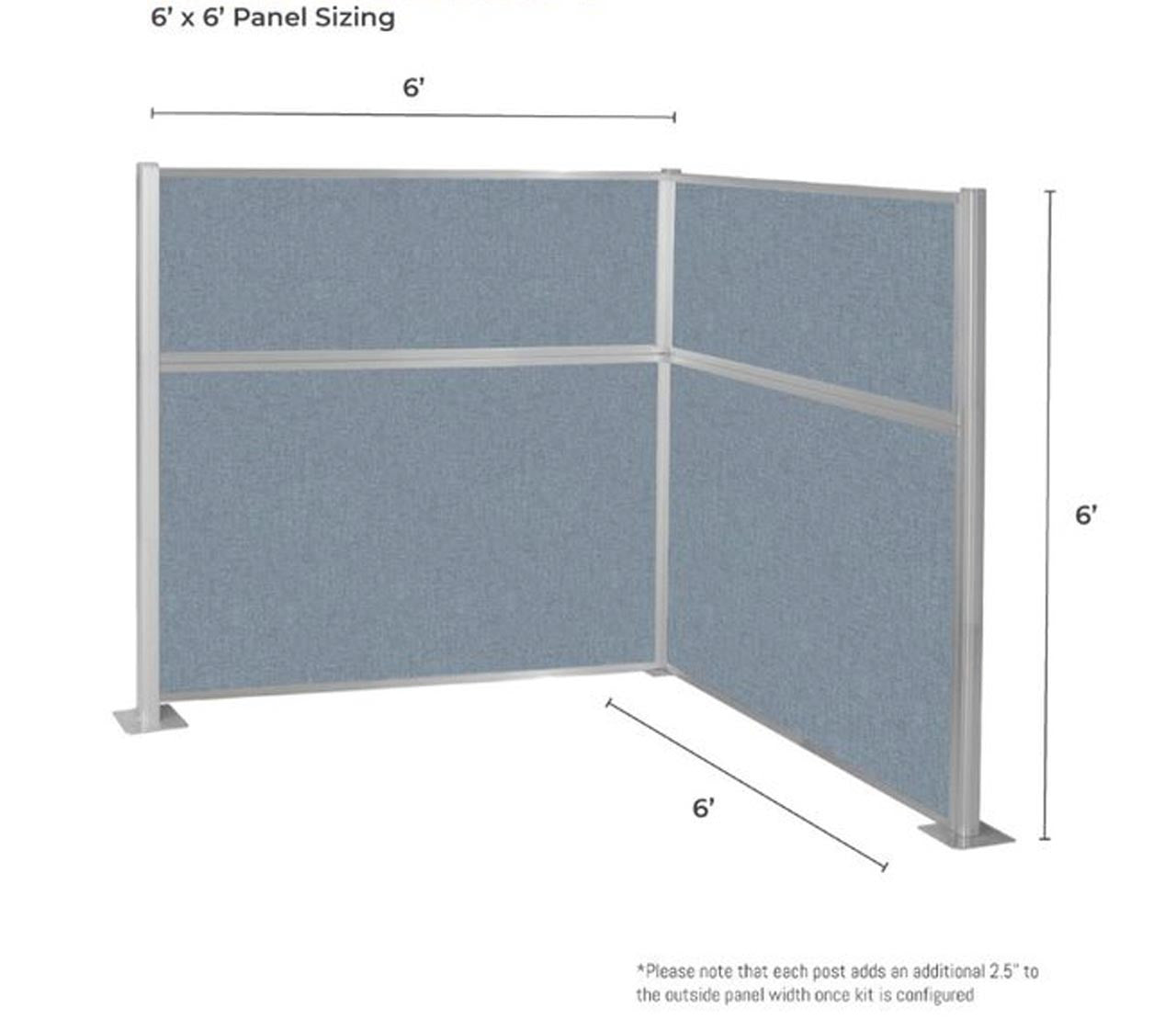 Portable Acoustic Cubicle Partition Kit, L-Shape | Hush Panel