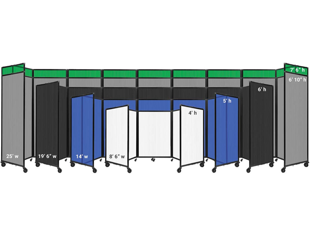 Polycarbonate Room Divider 360 Folding Portable Partition