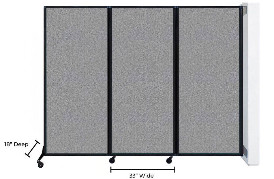 QuickWall Folding Partition, Wall-Mounted