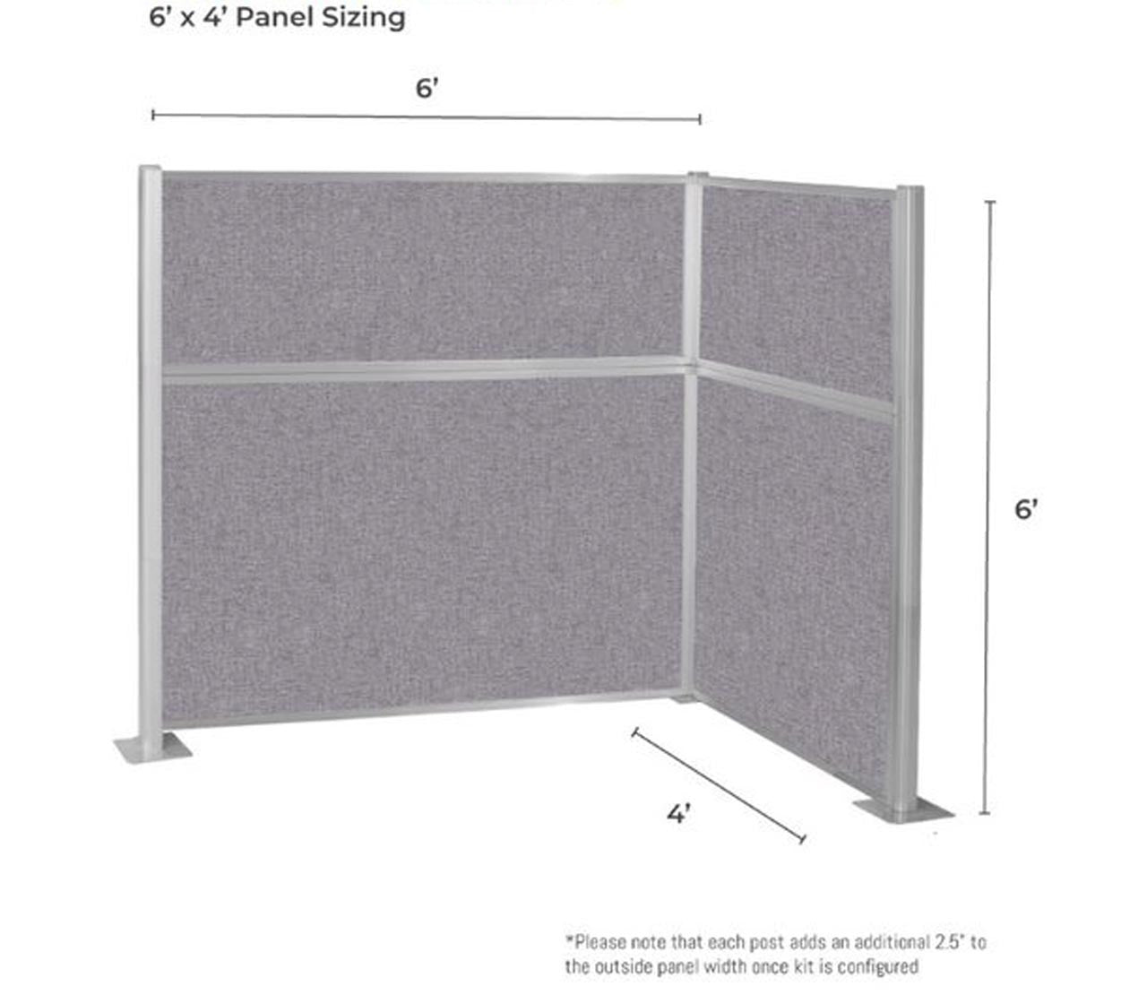 Portable Acoustic Cubicle Partition Kit, L-Shape | Hush Panel