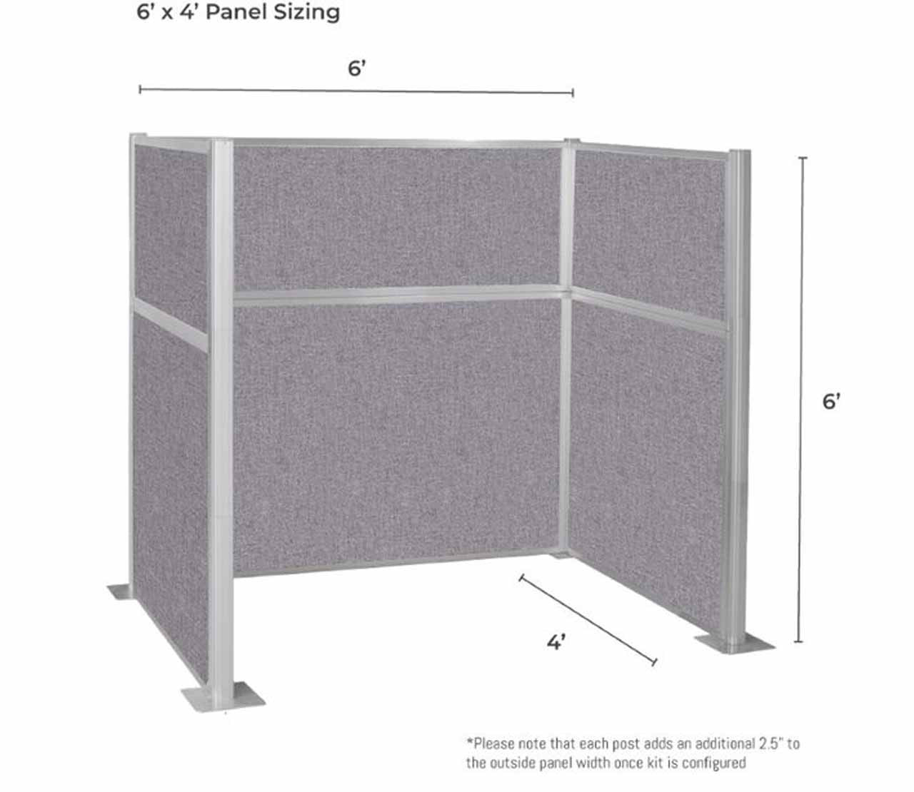 Portable Acoustic Cubicle Partition Kit, U-Shape | Hush Panel