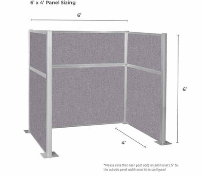 Portable Acoustic Cubicle Partition Kit, U-Shape | Hush Panel