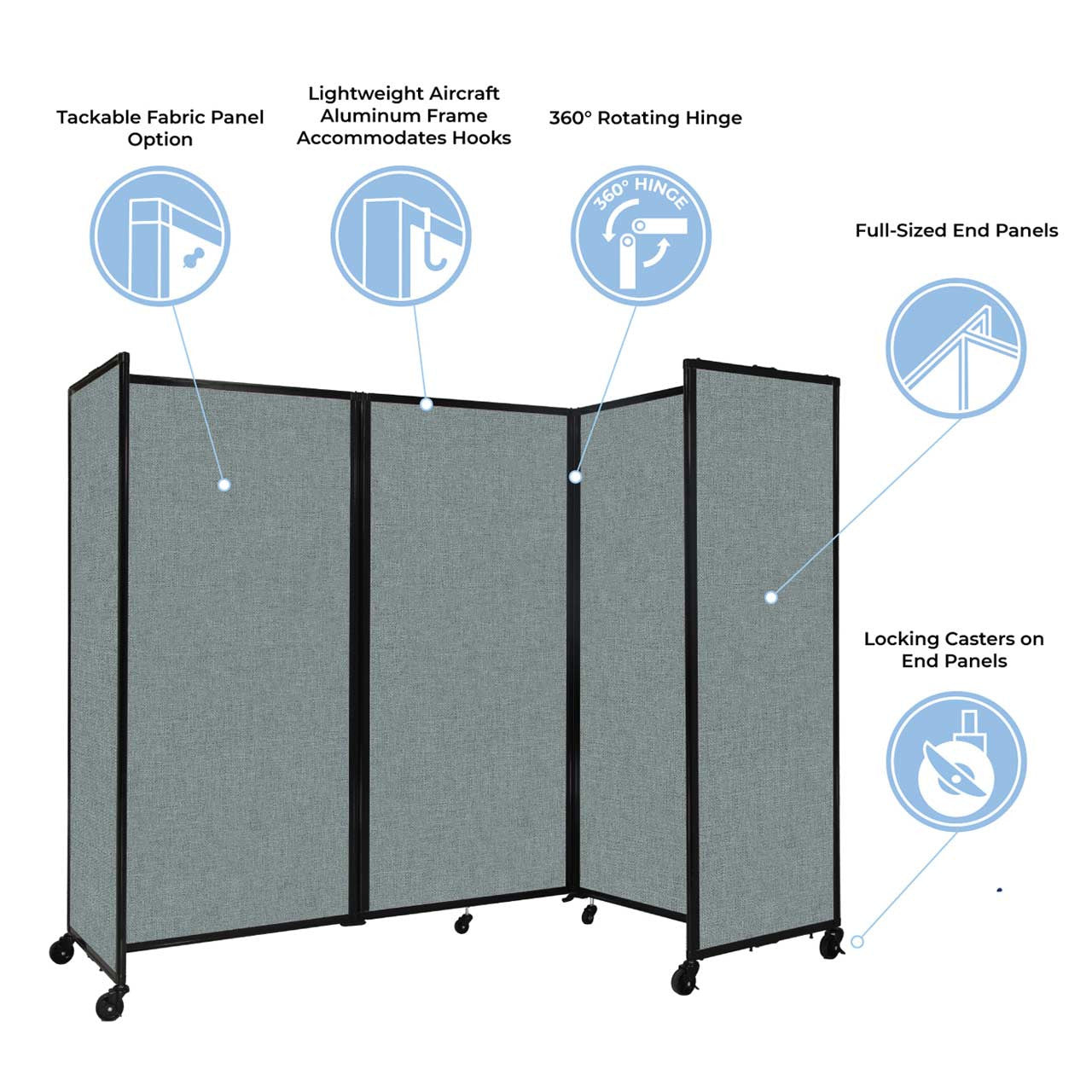The Room Divider 360® Folding Portable Partition