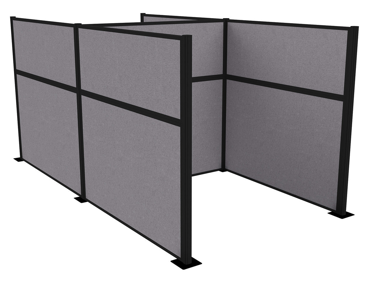 Portable Acoustic Cubicle Partition Kit, H or W Shape | Hush Panel