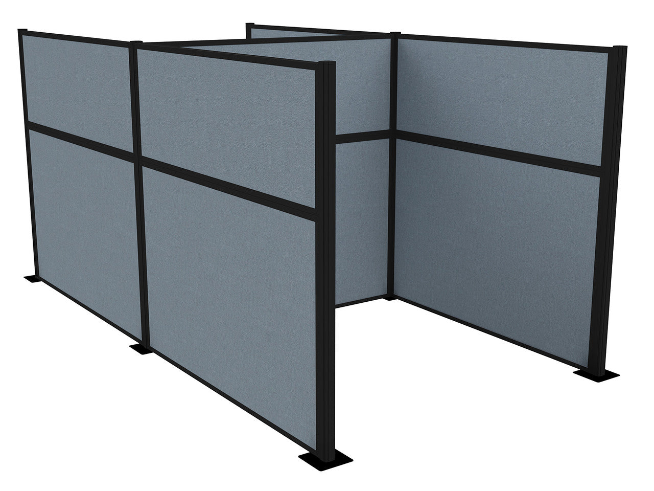 Portable Acoustic Cubicle Partition Kit, H or W Shape | Hush Panel