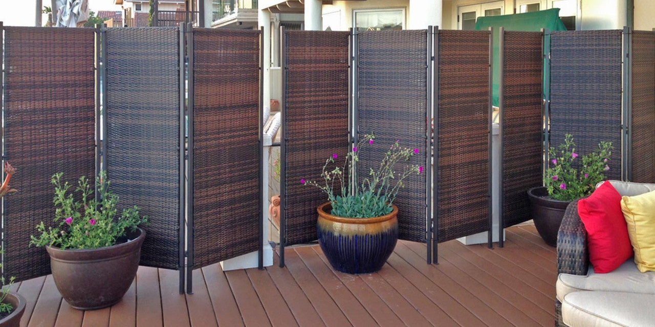 Folding Outdoor Wicker Partition