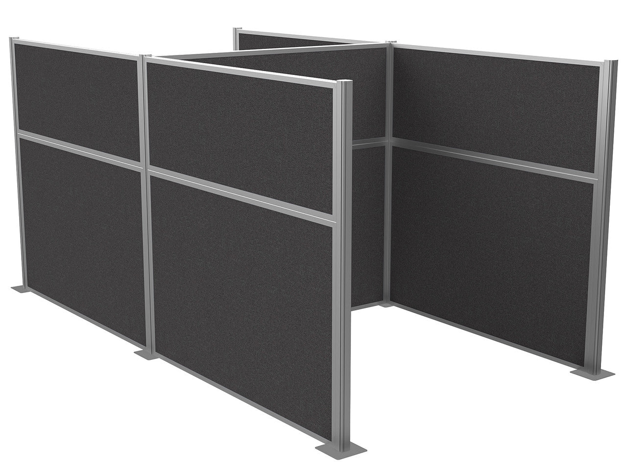 Portable Acoustic Cubicle Partition Kit, H or W Shape | Hush Panel