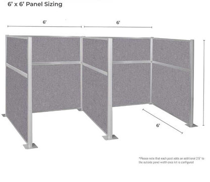 Portable Acoustic Cubicle Partition Kit, H or W Shape | Hush Panel