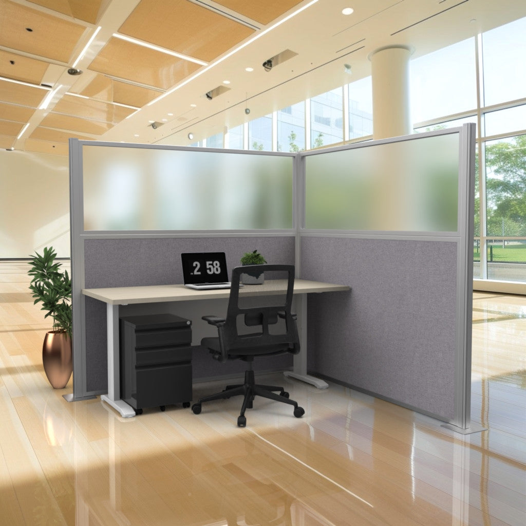 Portable Acoustic Cubicle Partition Kit, L-Shape | Hush Panel