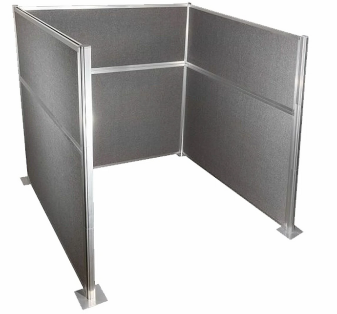 Pre-Configured Hush Panel Cubicle w/Fabric (U Shape) — 6' high x 6' wide