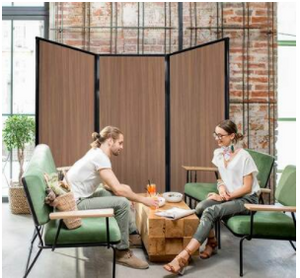 QuickWall Fabric Folding Portable Partition — 5'10" high x 7' wide