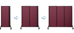 QuickWall Fabric Folding Portable Partition — 5'10" high x 7' wide
