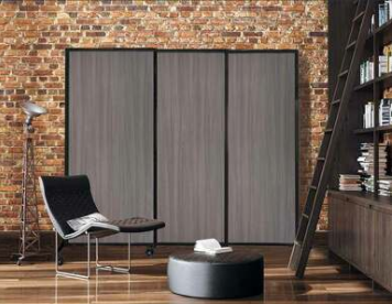 QuickWall Fabric Sliding Portable Partition — 5'10" high x 7' wide