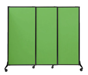 QuickWall Fabric Sliding Portable Partition — 5'10" high x 7' wide