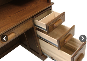 Solid Oak Rolltop Computer Desk- 60"W
