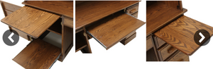 Solid Oak Rolltop Computer Desk- 60"W