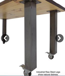 Solid Wood Mobile Desk / Training Table with Industrial Steel Legs- 66" x 30"