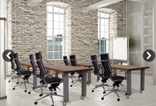 Load image into Gallery viewer, Solid Wood Mobile Desk / Training Table with Industrial Steel Legs- 66&quot; x 30&quot;