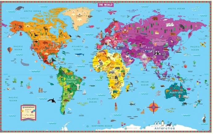 Kids Illustrated Wall Map-- on backorder