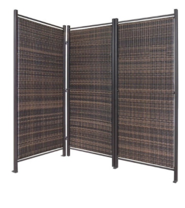 Folding Wicker Partition to create study space