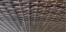 Load image into Gallery viewer, Folding Wicker Partition to create study space