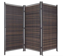 Load image into Gallery viewer, Folding Wicker Partition to create study space