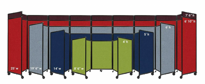 Room Divider 360 Folding Portable Partition in Fabric