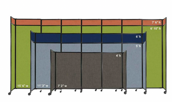 Fabric StraightWall Sliding Portable Partition